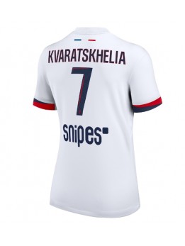 Billige Paris Saint-Germain Khvicha Kvaratskhelia #7 Bortedrakt Dame 2025-26 Kortermet
